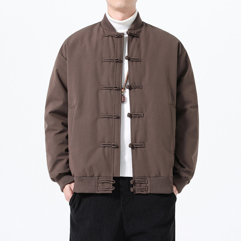 90%白鸭绒冬季风复古唐装男士保暖羽绒服外套A118-YR206P245图片