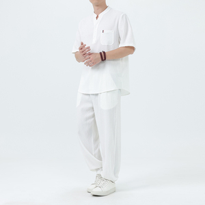 2025夏季风冰丝短袖衬唐装汉服两件套男A118-TZ2506P115控198图片