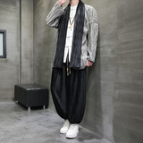 秋冬风男装汉服套装中式复古丝绒压皱唐装风衣TZ11-P140，男装风衣，电商A118