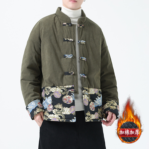 冬季风男装棉衣中式复古唐装加厚青年外套A118-MY2312P140,140小个子穿搭微胖图片