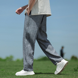 纯亚麻风透气直筒裤男宽松青年大码休闲裤A118-K918P115，男装休闲裤，电商A118