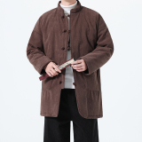 冬季风男装灯芯绒唐装中长款保暖加厚棉衣A118-MY6609P165，男装棉衣，电商A118