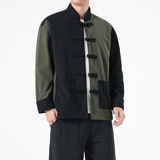 春季风夹克新中式唐装汉服复古拼接大码外套男A118-A8825P115，男装夹克，电商A118