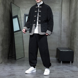 冬季风棉衣套装新中式唐装复古保暖加厚外套男A118-TZ08P205，男装休闲套装，电商A118