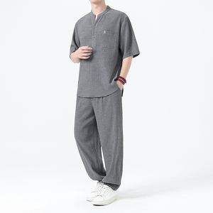 夏季风男装新中式唐装大码短袖两件套A118-TZ2506P115控198图片