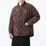 冬季风唐装棉衣龙纹复古大码加厚保暖外套男A118-MY6612P145，男装棉衣，电商A118