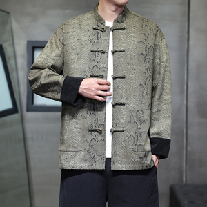 春季风新中式夹克唐装汉服青年大码复古外套男A118-A8821P120图片