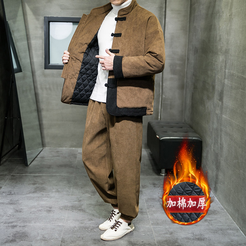 冬季风棉衣男装唐装中式复古加厚保暖两件套A118-MY01P205图片