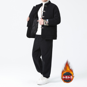 冬季风套装中式复古唐装棉衣保暖两件套男TZ12-P205图片