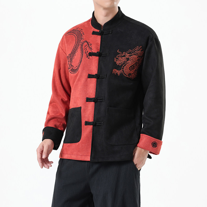 2025春季风新中式唐装汉服刺绣龙纹夹克外套男A118-A8806P120,男装夹克,电商A118