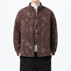 冬季风唐装棉衣龙纹复古大码加厚保暖外套男A118-MY6612P145，男装棉衣，电商A118