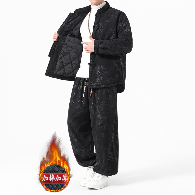 冬季风唐装棉衣保暖加厚大码套装男A118-TZ7703P200抖音控328图片