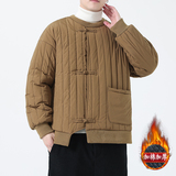 冬季风棉衣圆领套头加厚卫衣唐装条纹保暖外套MY2036-P135，男装棉衣，电商A118