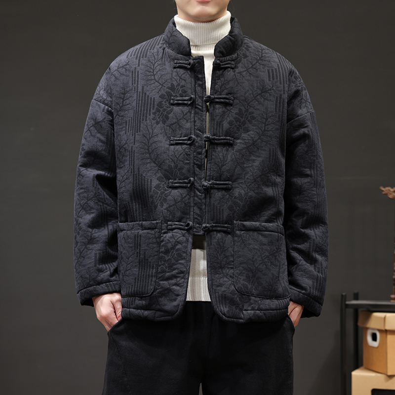 2025冬季风棉衣大码唐装中式复古保暖外套男A118-MY6601P135，男装棉衣，电商A118