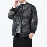 冬季风棉衣复古保暖加厚刺绣唐装男士外套A118-MY6617P155，男装棉衣，电商A118