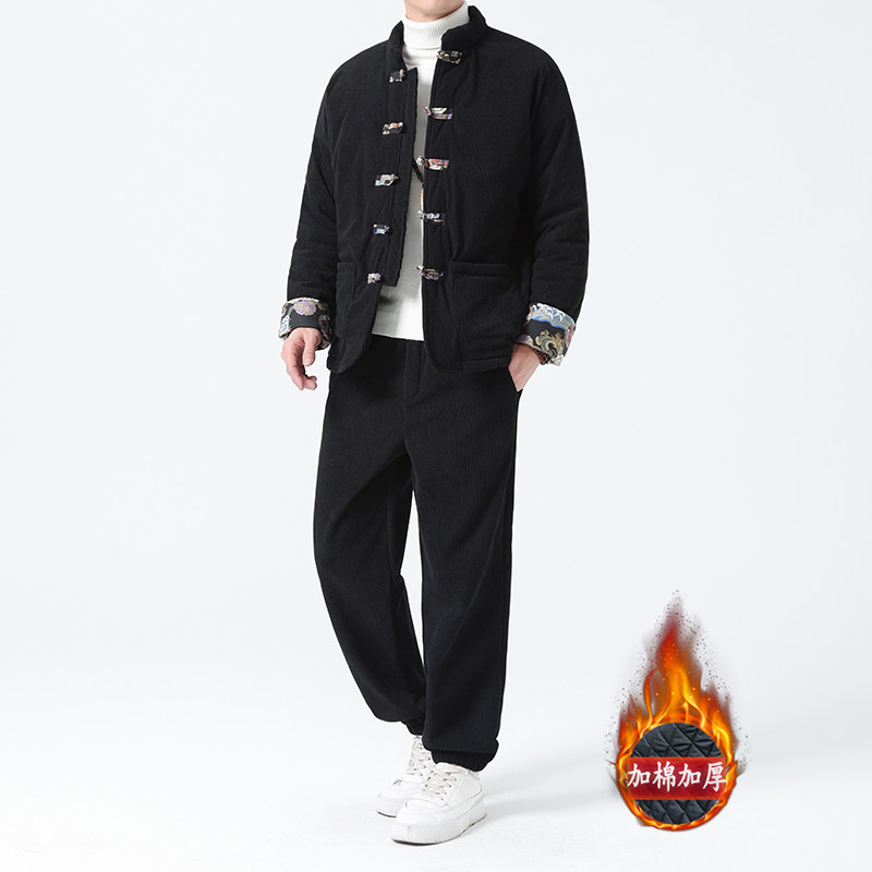 冬季风套装中式复古唐装棉衣保暖两件套男TZ12-P205,男装T恤,电商A118