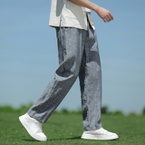 纯亚麻风透气直筒裤男宽松青年大码休闲裤A118-K918P115，男装休闲裤，电商A118