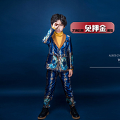 出租男童走秀欧美风西装 西服租赁CF49 男孩礼服男宝宝模特走秀个性