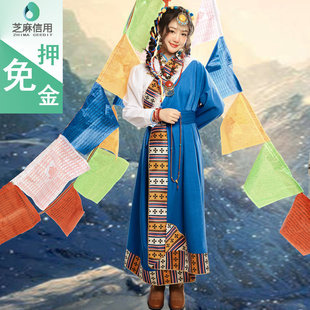 儿童走秀中国传统服饰租赁女童藏族曲巴盛装租儿童快乐阳光演出服