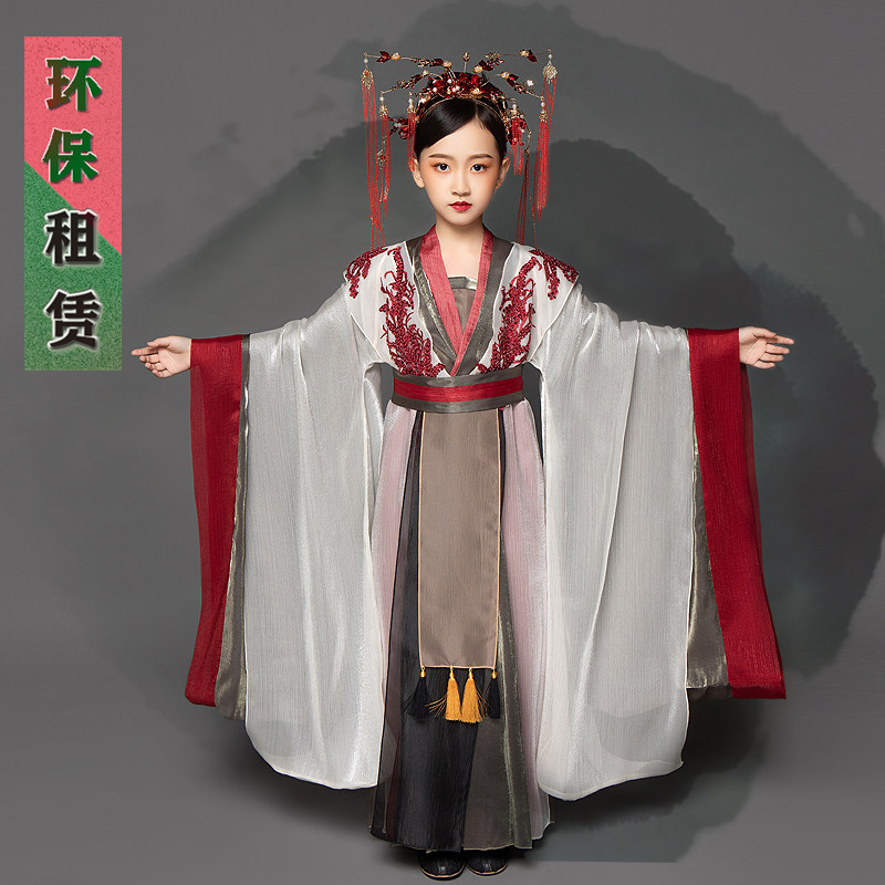 女童汉服出租儿童弹古筝琵琶演出服租赁小孩走秀摄影国潮古装G110