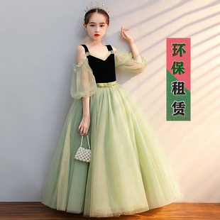 出租女大童礼服租赁女孩弹琴主持优雅大方清新齐地仙气演出裙N209
