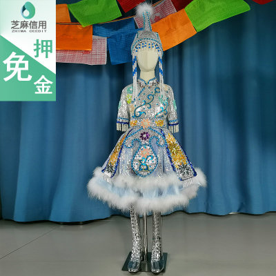 出租女童走秀少数民族服装租赁儿童模特比赛藏族蒙古族特色演出服