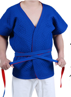 中国摔跤服白色加厚传统式跤衣红蓝摔跤服褡裢私人中式跤衣