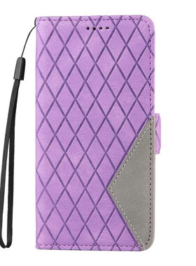 拼接紫适用Galaxy A11/A21/A31/A41/A51 三星翻盖手机壳A71 4G/5G皮套防摔保护套男女电话壳