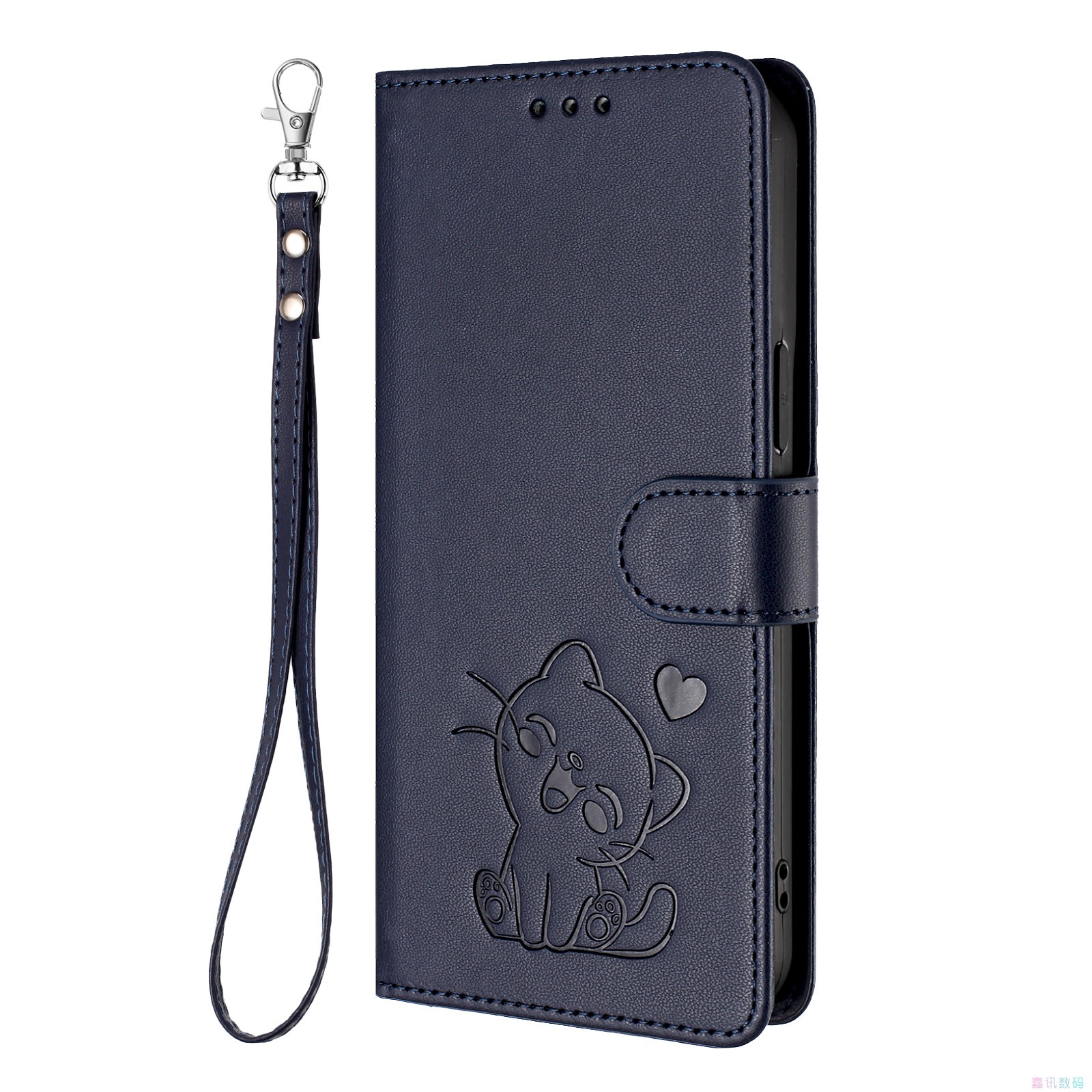 笑脸猫蓝适用GalaxyS25/S24/S23/S22/S21 Ultra/Plus+/FE 5G三星翻盖手机壳S20/S10 4G皮套防摔保护套电话壳