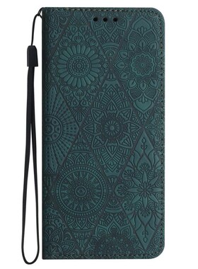 民族风绿适用GalaxyS25/S24/S23/S22/S21 Ultra/Plus+/FE 5G三星翻盖手机壳S20/S10 4G皮套防摔保护套电话壳