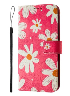 红菊花适用GalaxyS26/S25/S24/S23/S22/S21/S20 ULTRA/Plus+/FE三星翻盖手机壳S10/S9/S8皮套电话壳