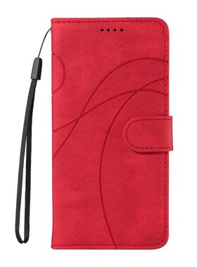 弧形线红适用Galaxy A11/A21/A31/A41/A51 三星翻盖手机壳A71 4G/5G皮套防摔保护套男女电话壳