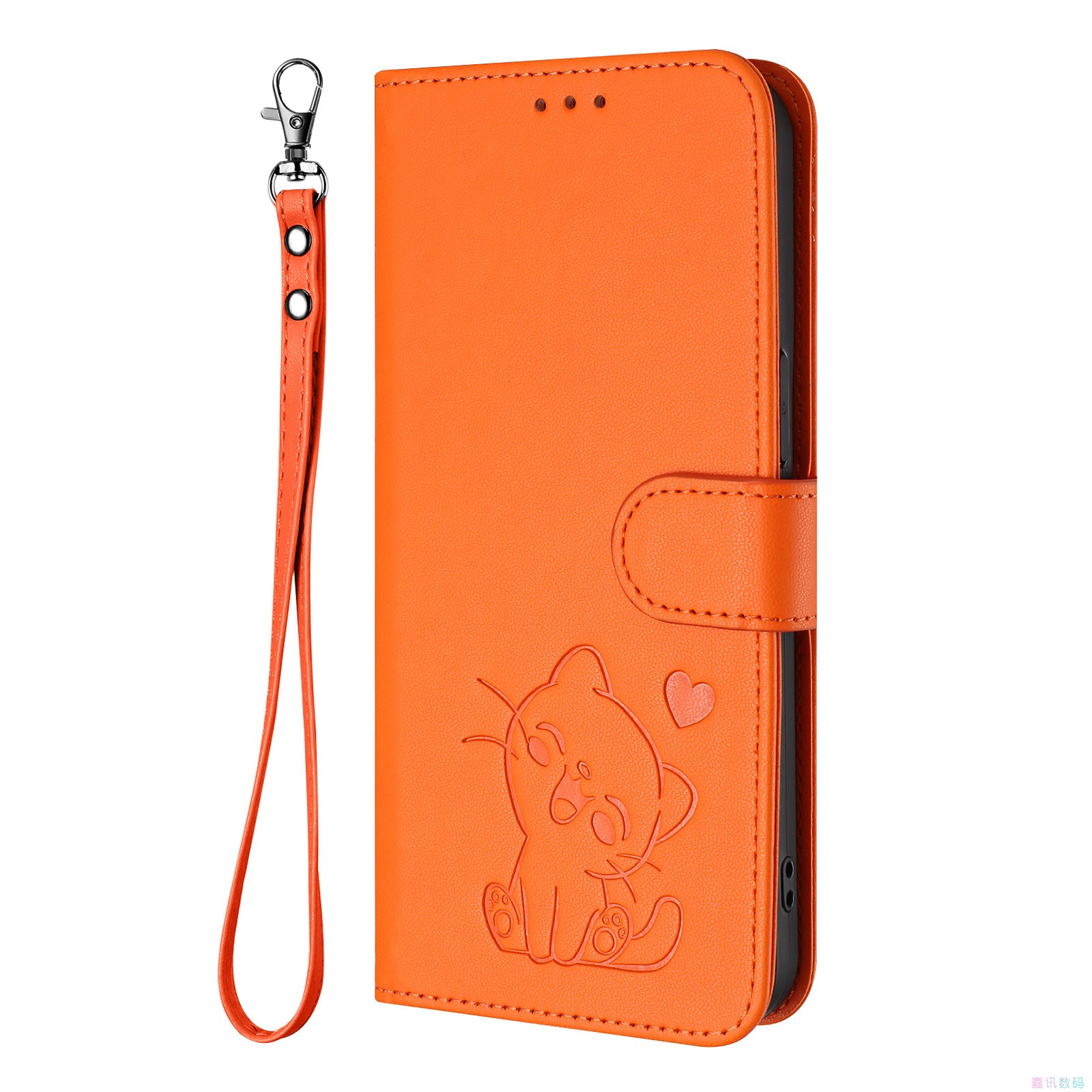 笑脸猫橙适用GalaxyS25/S24/S23/S22/S21 Ultra/Plus+/FE 5G三星翻盖手机壳S20/S10 4G皮套防摔保护套电话壳