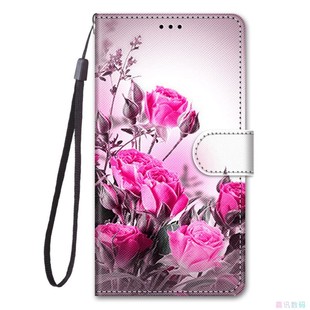 玫瑰花適用Galaxy S23 S24 S20 S22 Ultra三星翻蓋手機殼FE S21 S10 S8皮套防摔保護套男女電話殼 PLUS