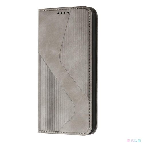 纯色灰适用Galaxy S23/S22/S21/S20 Ultra三星翻盖手机壳PLUS/+/FE S10/S9皮套防摔保护套男女电话壳