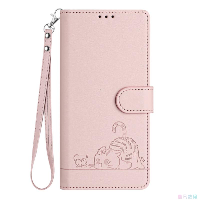 猫咪粉适用GalaxyA16/A26/A36/A56 5G三星翻盖手机壳A15/A25/A35/A55/A14/A34/A54皮套防摔保护套电话壳