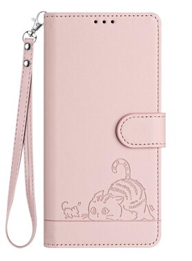 猫咪粉适用GalaxyS25/S24/S23/S22/S21 Ultra/Plus+/FE 5G三星翻盖手机壳S20/S10 4G皮套防摔保护套电话壳