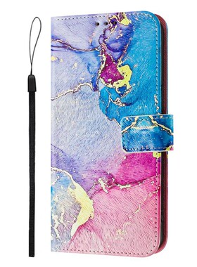 彩理石适用GalaxyS25/S24/S23/S22/S21 Ultra/Plus+/FE 5G三星翻盖手机壳S20/S10 4G皮套防摔保护套电话壳