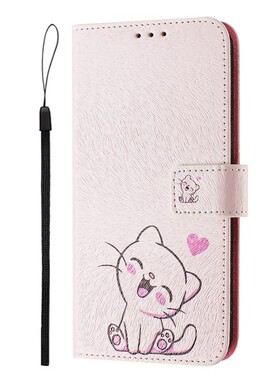 微笑猫适用GalaxyS25/S24/S23/S22/S21 Ultra/Plus+/FE 5G三星翻盖手机壳S20/S10 4G皮套防摔保护套电话壳