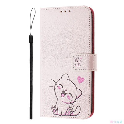 微笑猫适用GalaxyS25/S24/S23/S22/S21 Ultra/Plus+/FE 5G三星翻盖手机壳S20/S10 4G皮套防摔保护套电话壳