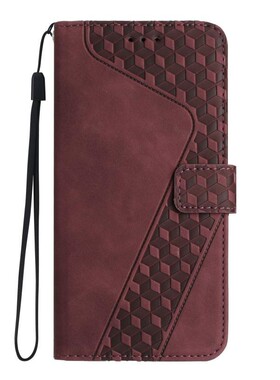 方块酒红适用Galaxy A11/A21/A31/A41/A51 三星翻盖手机壳A71 4G/5G皮套防摔保护套男女电话壳