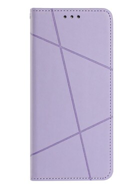 线条紫适用GalaxyA16/A26/A36/A56 5G三星翻盖手机壳A15/A25/A35/A55/A14/A34/A54皮套防摔保护套电话壳