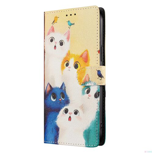 彩色猫适用GalaxyS26/S25/S24/S23/S22/S21/S20 Ultra三星翻盖手机壳S10/S9/S8/S7 FE/+ 皮套保护套电话壳