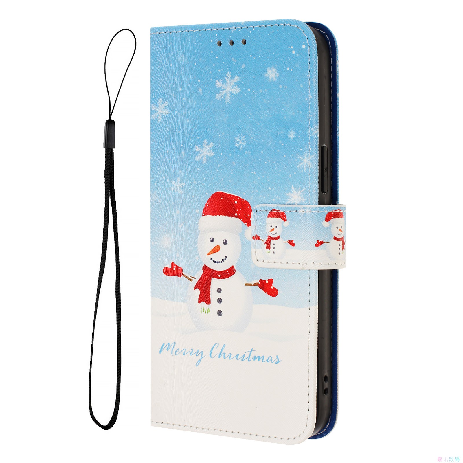 雪花雪人适用GalaxyS25/S24/S23/S22/S21 Ultra/Plus+/FE 5G三星翻盖手机壳S20/S10 4G皮套防摔保护套电话壳
