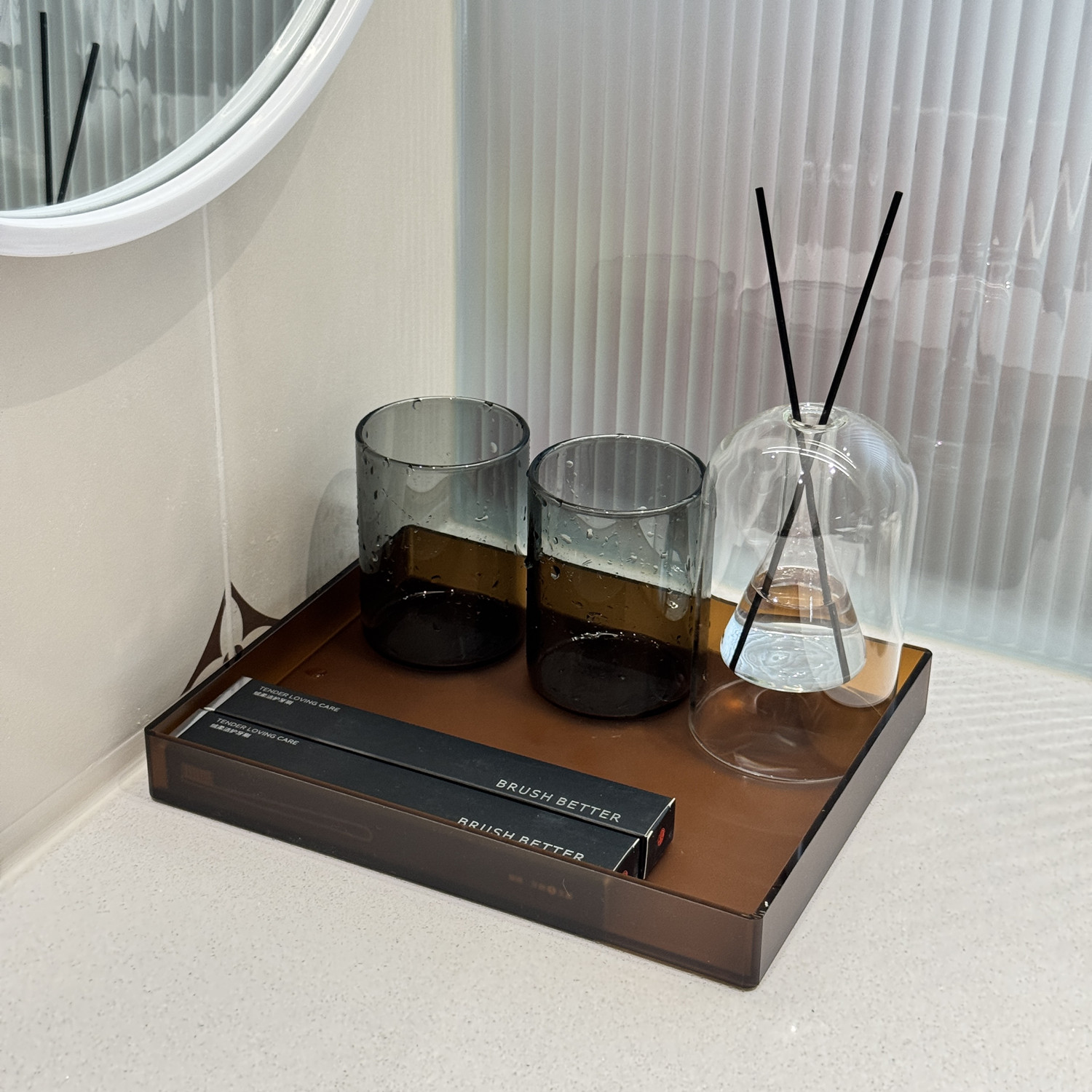 轻奢高级感酒店玻璃洗漱杯套装刷牙具收纳托盘浴室漱口杯洗漱用品,家庭/个人清洁工具,洗漱杯,淘宝优惠券,粉丝福利购,淘宝优惠卷