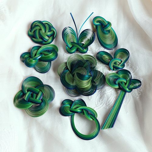 非遗手工竹编胸针耳环旗袍汉服