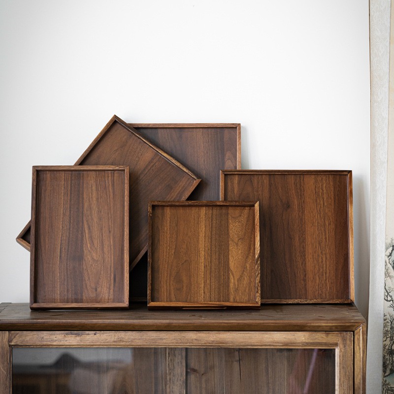 胡桃木茶盘干泡茶盘杯子收纳盘