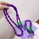 极简风麻花手机壳挂绳长款 手机挂链女 挂脖耐摔紫色斜跨绳创意个性