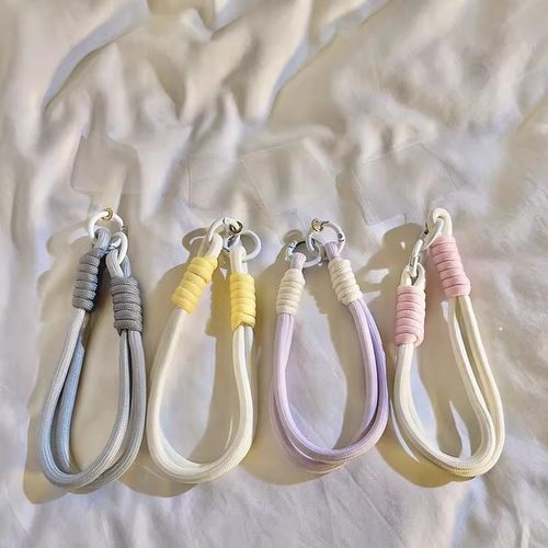 ins简约风手机壳短款手绳浅色百搭手腕带耐用结实钥匙扣相机挂链