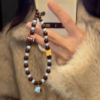 【小狗橄榄球】原创ins风美拉德系手机链挂绳ccd相机链包包挂饰